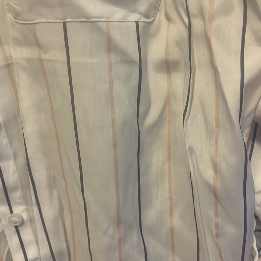 Express button down size medium white blue pink - Picture 3 of 3